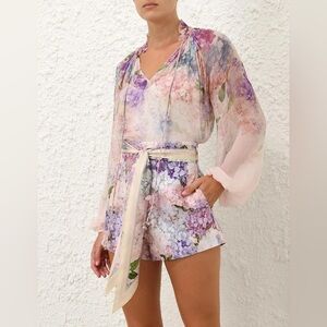 $1200 Zimmermann Women's Pink Dawning Billow Blouse Top Size 0